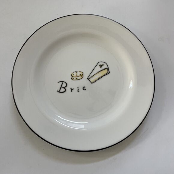 Pottery Barn Appetizer Plates Salad Set of 4 Wine & CHEESE Themed EUC MINT - Picture 5 of 10